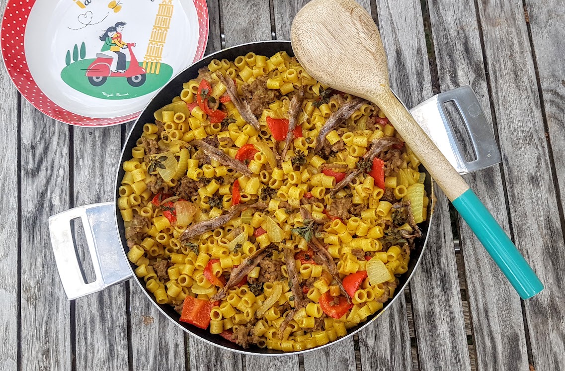 One pot pasta, viande hachée anchois - Ça a Leyre bon