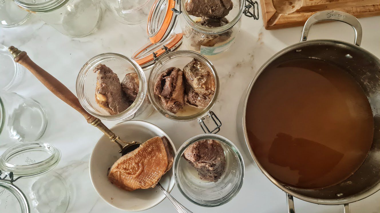 Confit de canard en conserve, recette, stérilisation Ça a Leyre bon
